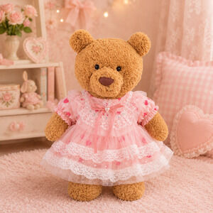 Medium Bartholomew Bear & 12" Plush Clothes Outfit - Spring Mist Tulle Dress